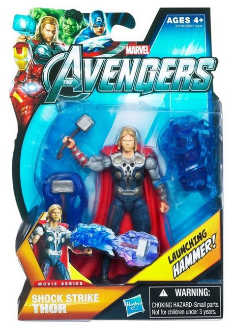 Marvel Comics Avengers Movie Shock Strike Thor Launching Hammer Figure