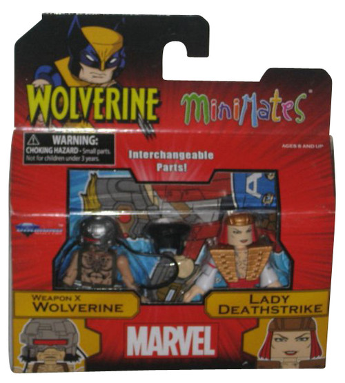 Marvel Wolverine Weapon X & Lady Deathstrike MiniMates Figure Set