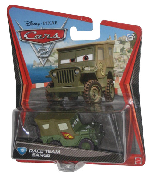 Disney Pixar Movie Cars 2 Race Team Sarge #15 Die Cast Mattel Vehicle Toy Car
