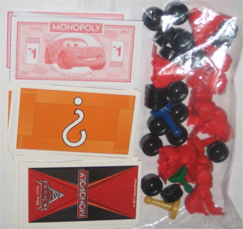 Disney Cars Monopoly Replacement Pieces - (Tires / Pitties & Game Cards)