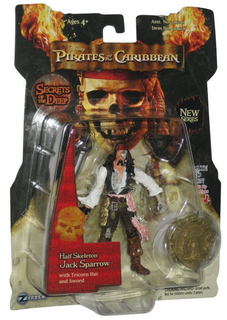 Pirates of The Caribbean Half Skeleton Jack Sparrow Zizzle Figure - Dead Man's Chest