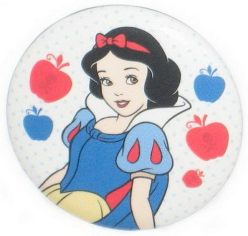 Disney Snow White Blue and Red Apples Button