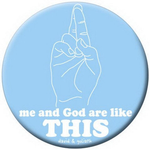 David and Goliath Me & God Like This Button 81277