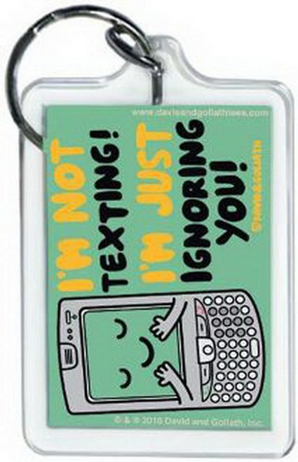 David and Goliath Texting Lucite Keychain 65711KEY