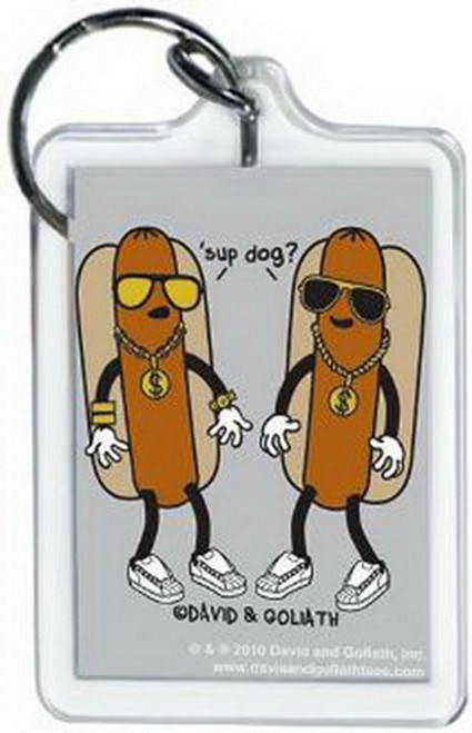 David and Goliath Sup Dog Lucite Keychain 65721KEY