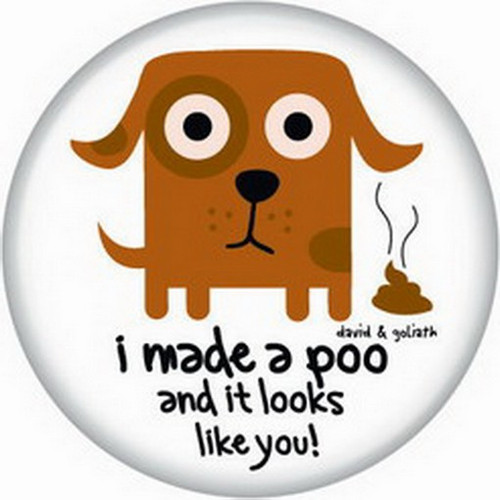 David and Goliath I Made A Poo Dog Button 81860