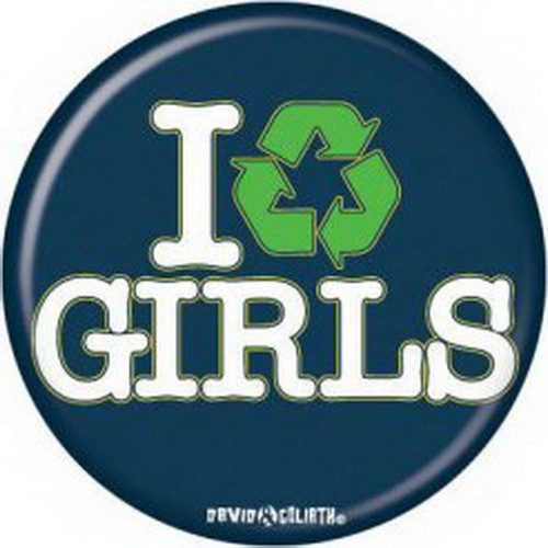 David and Goliath I Recycle Girls Button 81881