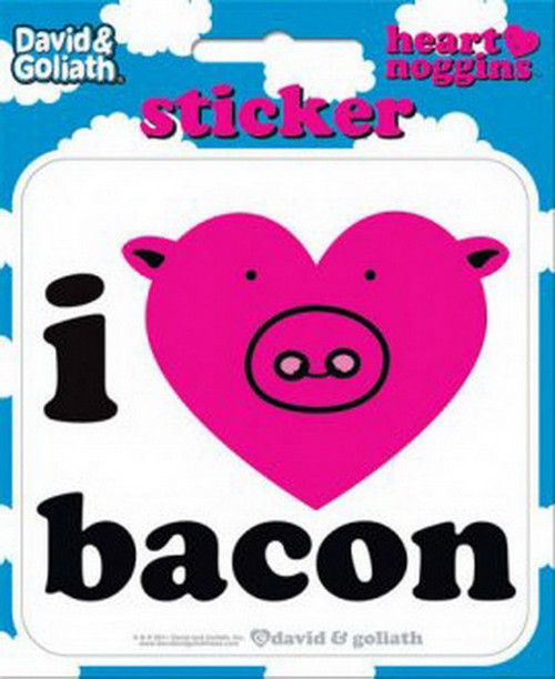 David and Goliath I Heart Bacon Die Cut Sticker 45123S