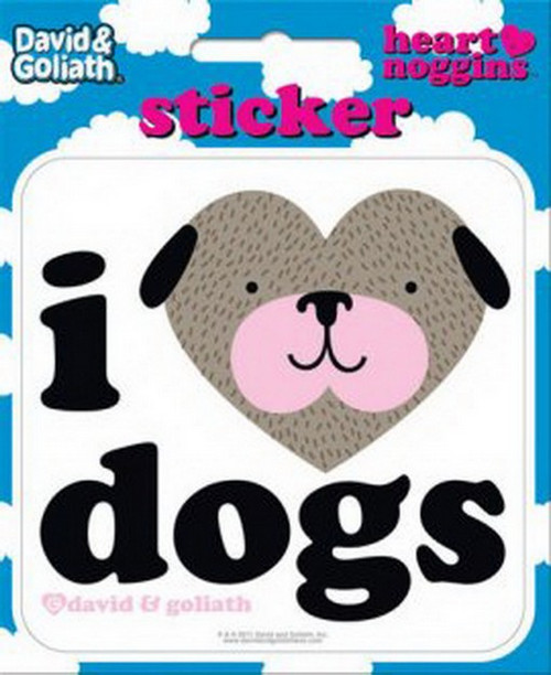 David and Goliath I Heart Dogs Die Cut Sticker 45125S