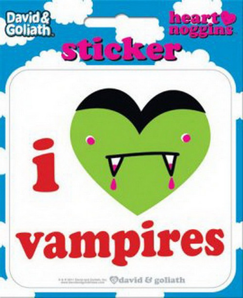 David and Goliath I Heart Vampires Die Cut Sticker 45128S