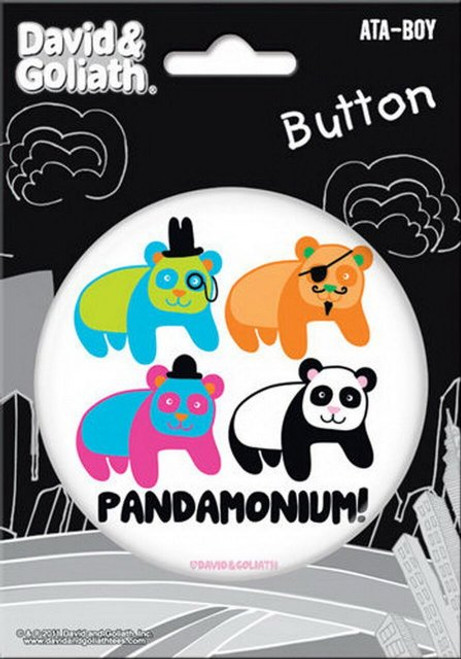 David and Goliath Pandamonium Pandas 3-inch Button 97005