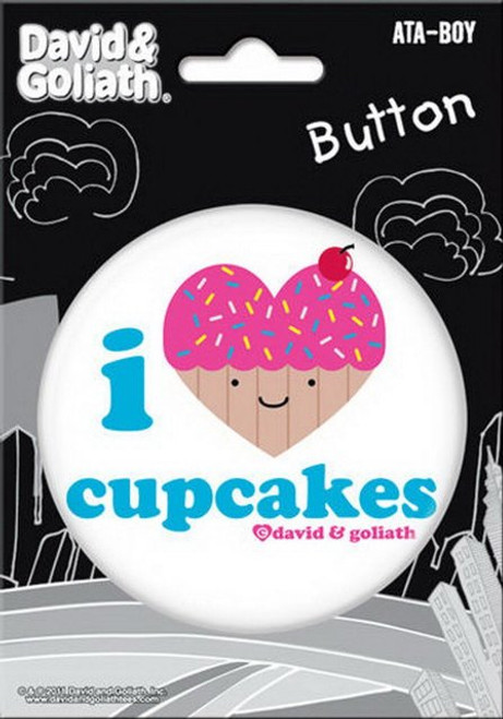David and Goliath I Heart Cupcakes 3-inch Button 97078
