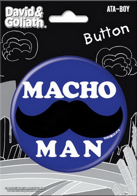 David and Goliath Macho Man 3-inch Button 97120