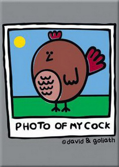 David and Goliath Cock Photo Pocket Mirror 50700