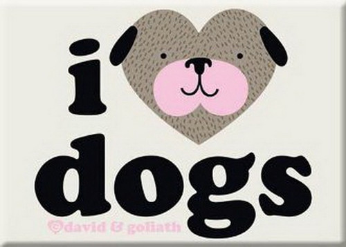 David and Goliath I Heart Dogs Magnet 29670DG