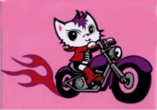 Good Kitty Bad Kitty Bike Flames Magnet BM1601