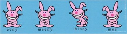 Happy Bunny Eenie Meeny Hiney Moe Sticker