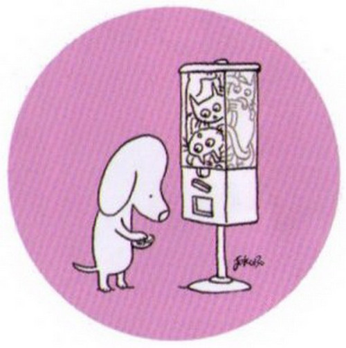 Jokobo Dog and Vending Machine Cats Button JB4451