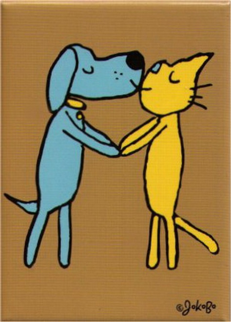 Jokobo Cat and Dog Play Nice Magnet JM4528