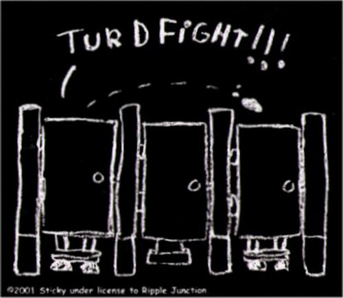 Bathroom Turd Fight Sticker