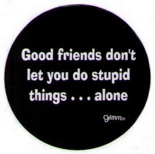 Good Friends Don't Let Stupid Things Button GB3007