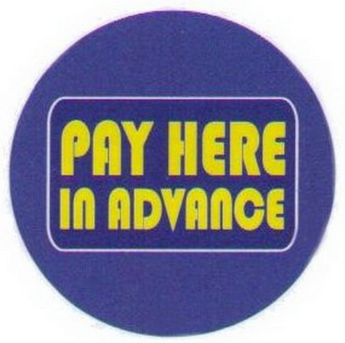 Pay Here In Advance Button DB3261