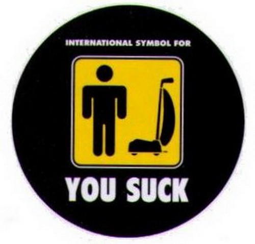 International Symbol For You Suck Button BB1452