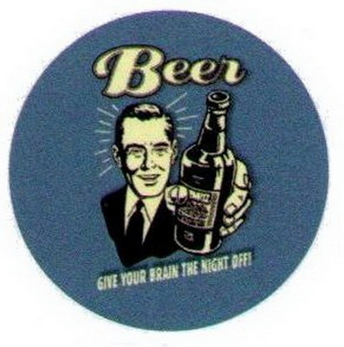 Retro Spoofs Beer Give You Brain Night Off Button BB1420