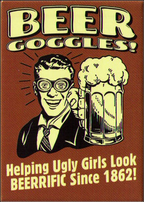 Retro Spoofs Beer Goggles Helping Ugly Girls Magnet BM2590