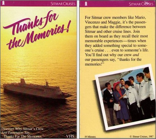 Thanks For The Memories Sitmar Cruises Vintage (1987) VHS Tape