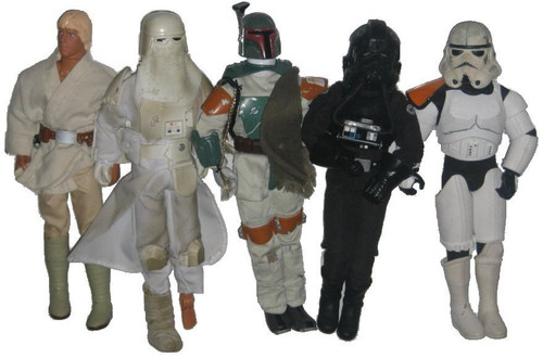 Star Wars Hasbro 12" Doll Figure Lot - (Boba Fett / Sand & Storm Trooper / Luke / Tie Fighter)