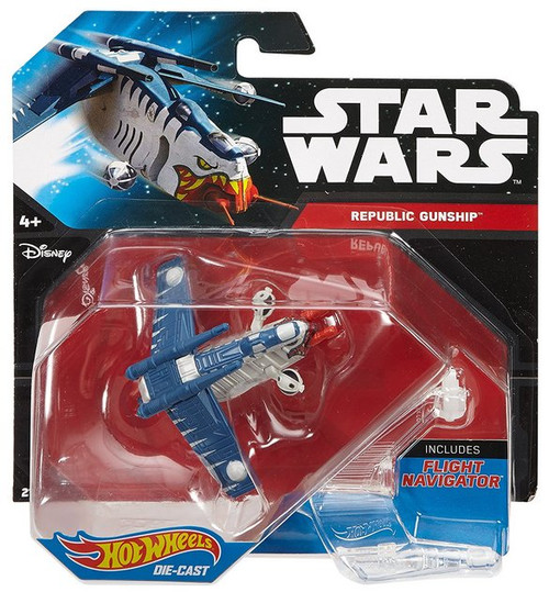 Star Wars Hot Wheels Starship Republic Gunship Tiger Shark Toy