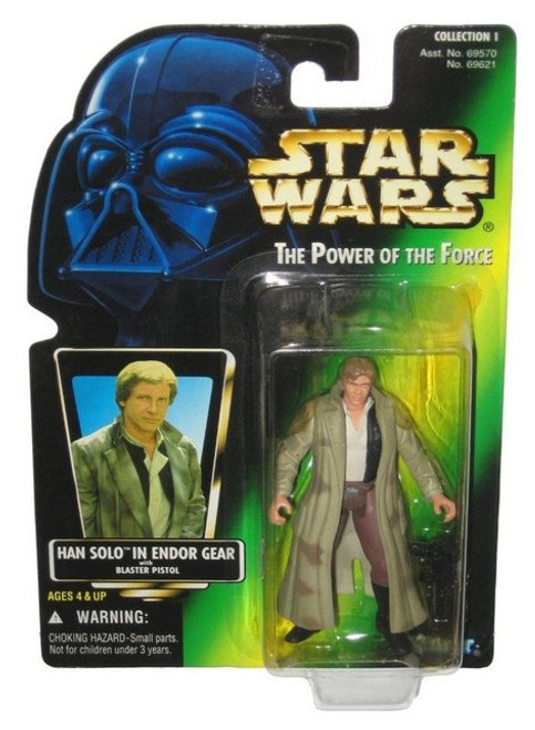 Star Wars Han Solo In Endor Gear Green Card Action Figure w/ Blaster Pistol