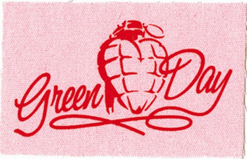 Green Day Heart Grenade Canvas Patch P-1723-C