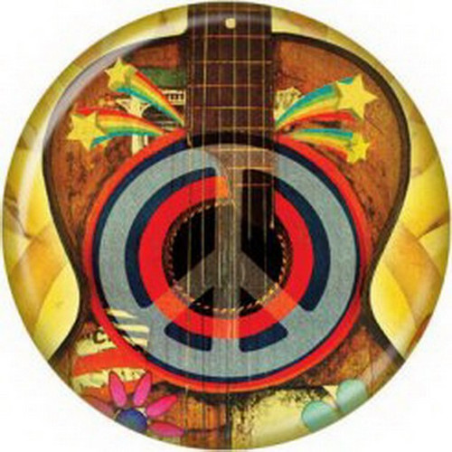 Hippie Guitar Button 81950