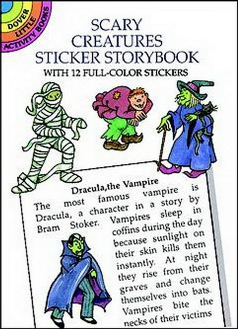 Scary Creatures Mummy Skeleton Werewolf Sticker Storybook