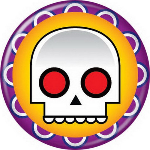 Halloween Skull Purple Button 82094