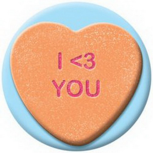 Valentine Heart Candy I<3 You Button 81710