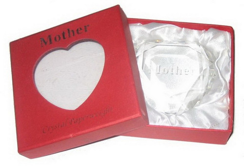 Mother Heart Crystal Paperweight
