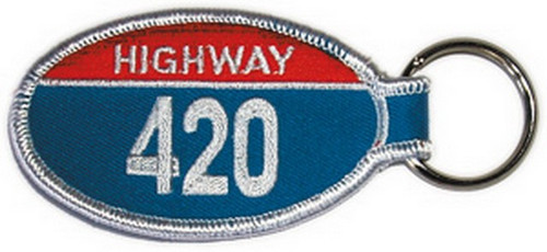 Highway 4:20 Embroidered Keyfob Keychain KF-0136