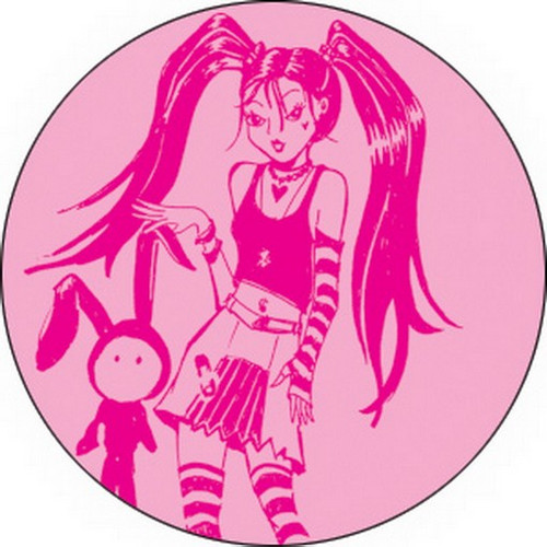 Miss Kitty Girl and Bunny Button B-MK-0010
