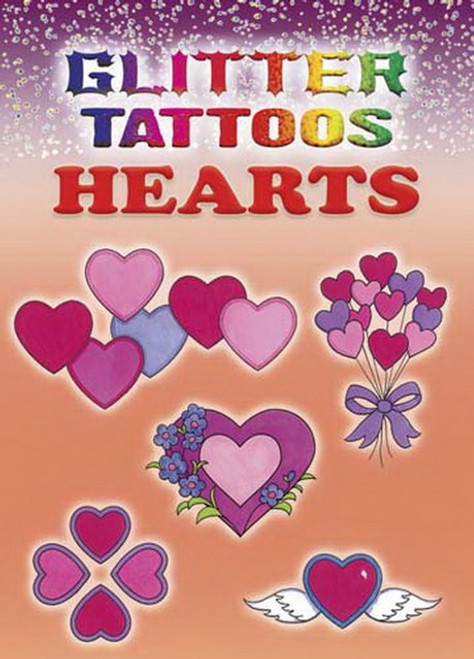 Glitter Sparkling Hearts Valentines Day Tattoos