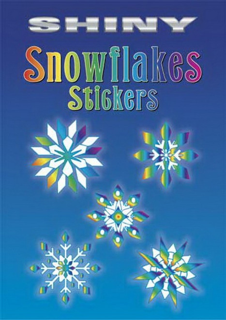 Shiny Metallic Snowflakes Sticker Set - 12 Stickers
