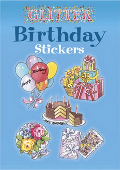 Glitter Birthday Balloons Party Hats Stickers
