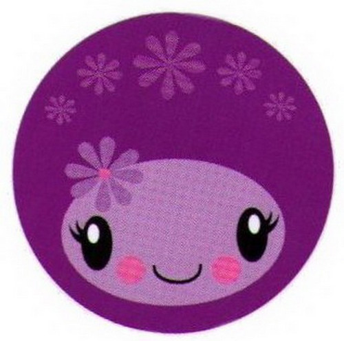 Bored Inc. Cute Face Purple Button BB4001