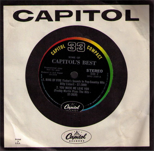 Capitol Records 33 Compact Some of Best Promotional Vintage Vinyl Record
