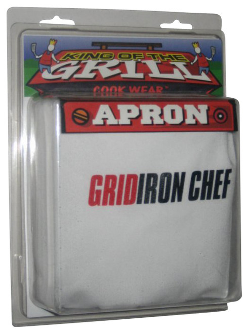 King of The Grill Grid Iron Chef White Adult Apron