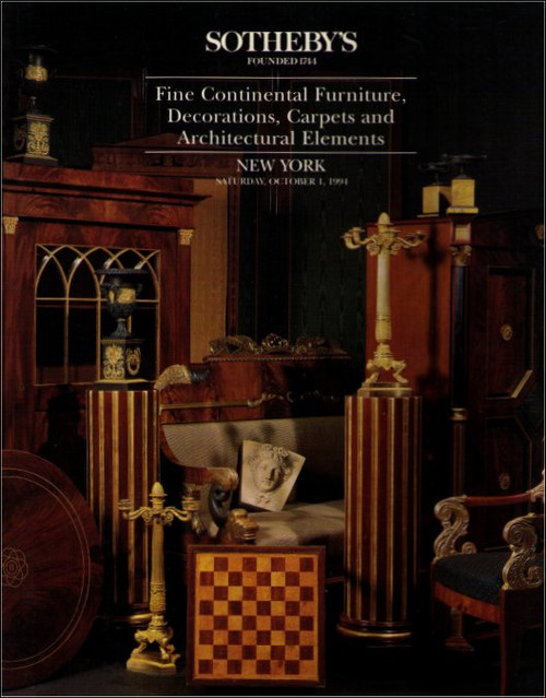 Sotheby's Fine Continental Furniture New York October 1 (1994) Paperback Book
