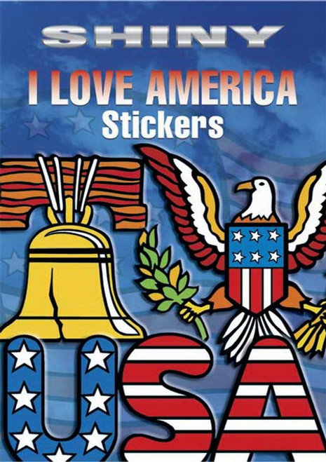 I Love America Flag Eagle Shiny Sticker Set