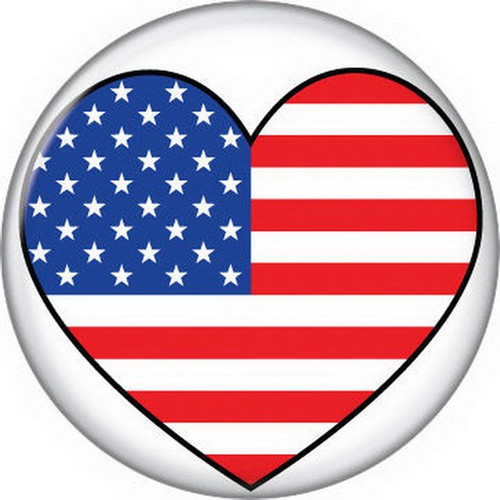 Patriotic Heart Flag Button 82053